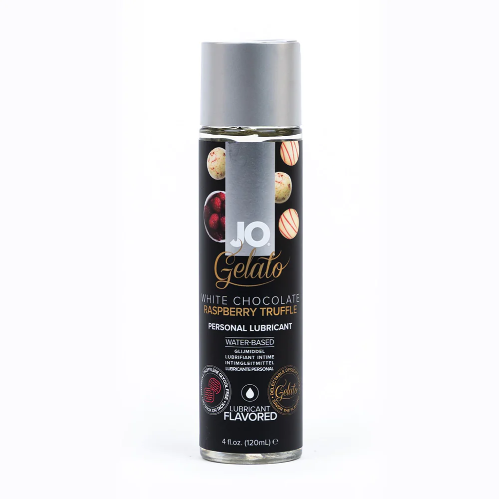 JO White Chocolate Rasberry Truffle Flavored Water-Based Lubricant 4 oz.