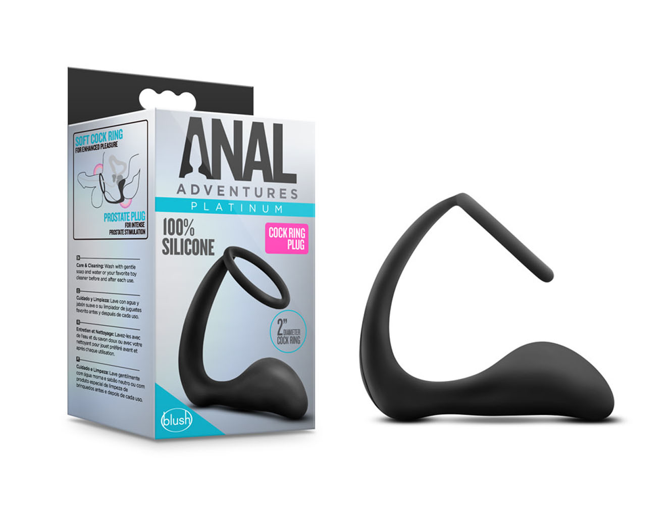 Anal Silicone Cock Ring with Butt Plug Attachment