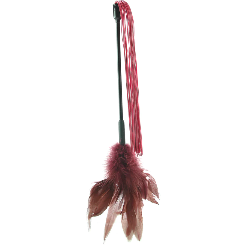 Shadow Feather & Silicone Dual-Ended Flogger Burgundy