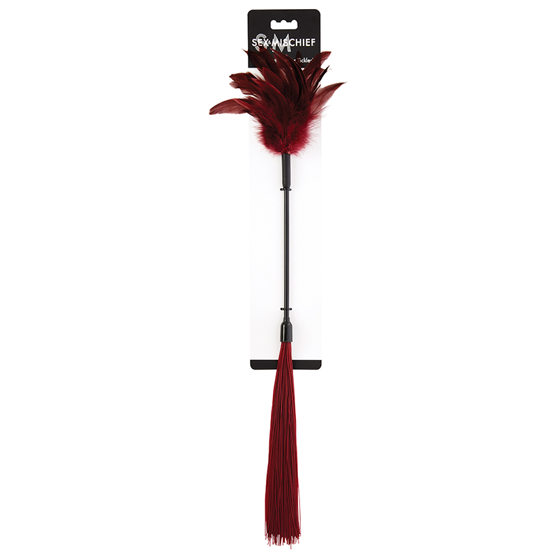 Shadow Feather & Silicone Dual-Ended Flogger Burgundy