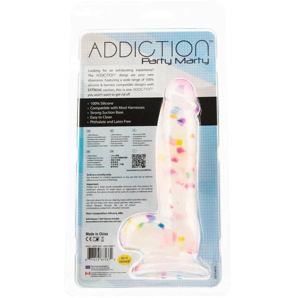 7.5 in. Realistic Vibrating Dildo with Balls Frost Confetti