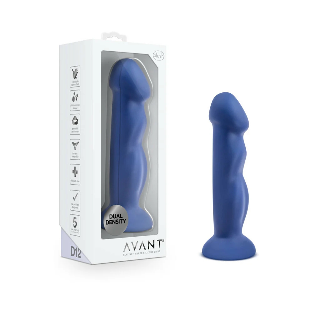 8 in. Dual Density Silicone Dildo Indigo