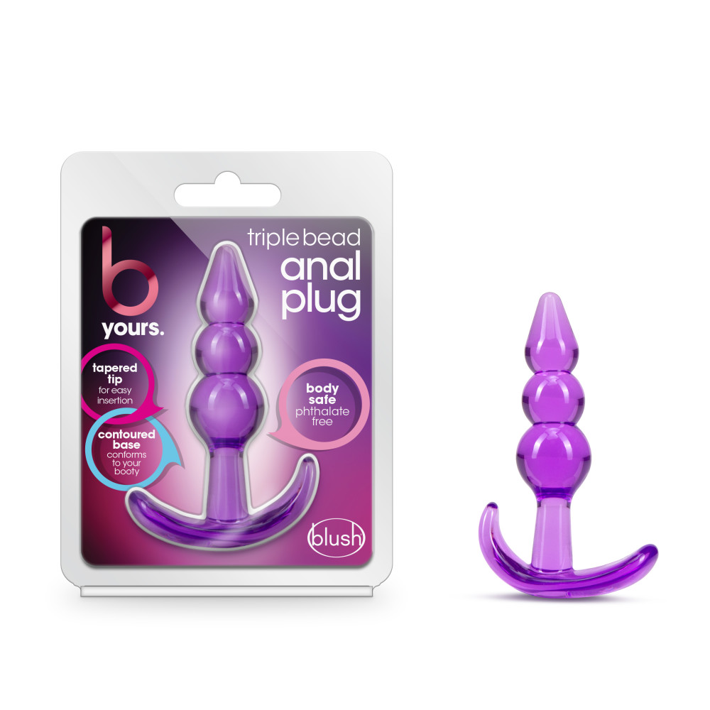 Anal Triple Bead Butt Plug Purple