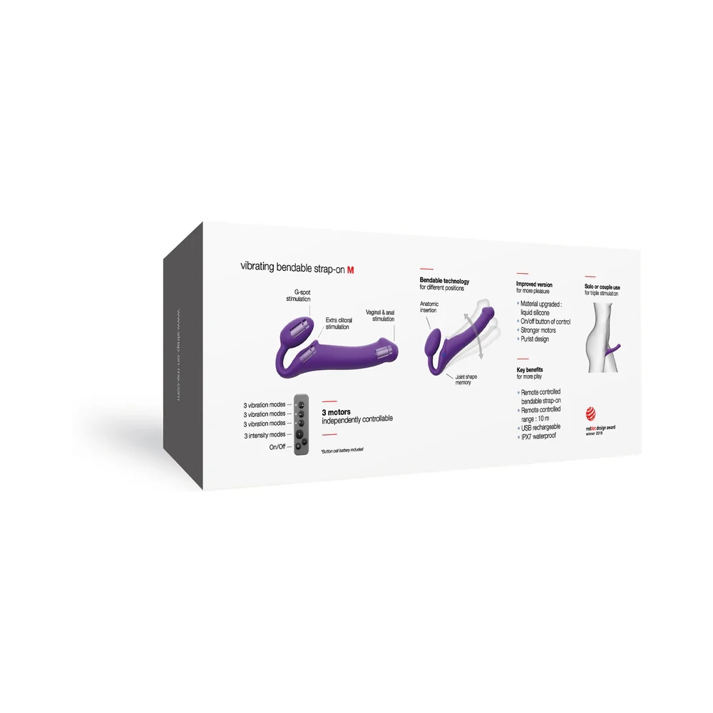 Strap-On-Me Vibrating Strapless Strap-On with Remote Purple Medium