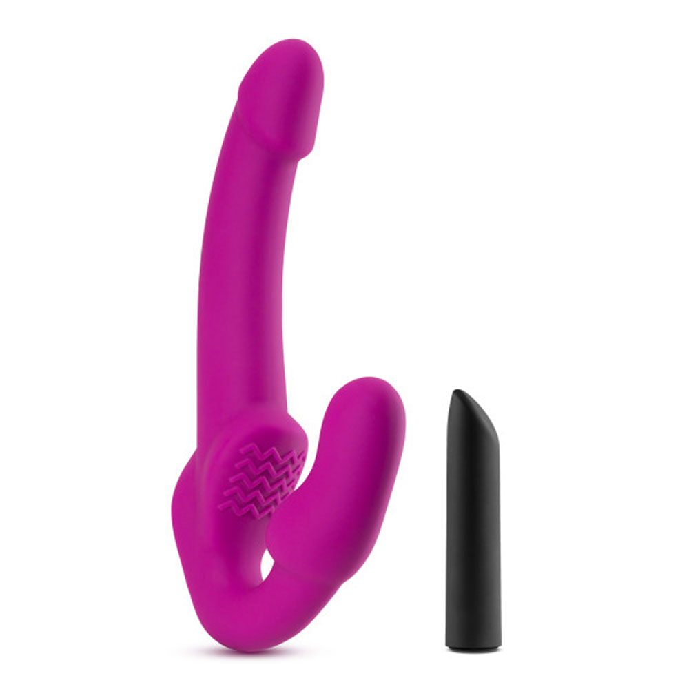 9.5 in. "Estella" Silicone Vibrating Strapless Dildo