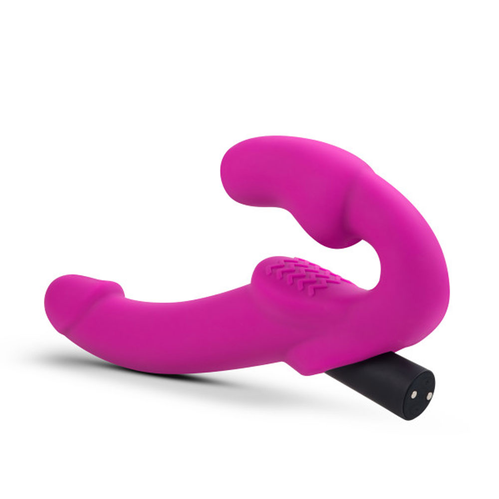 9.5 in. "Estella" Silicone Vibrating Strapless Dildo
