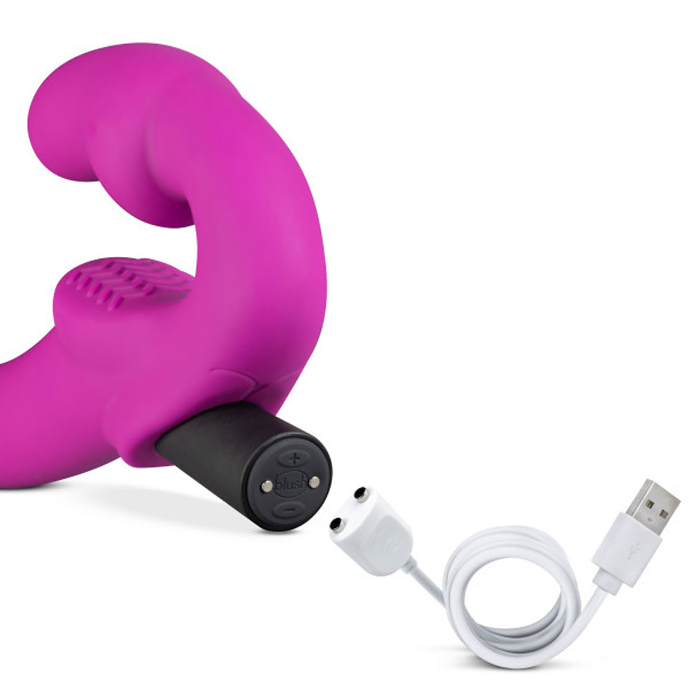 9.5 in. "Estella" Silicone Vibrating Strapless Dildo
