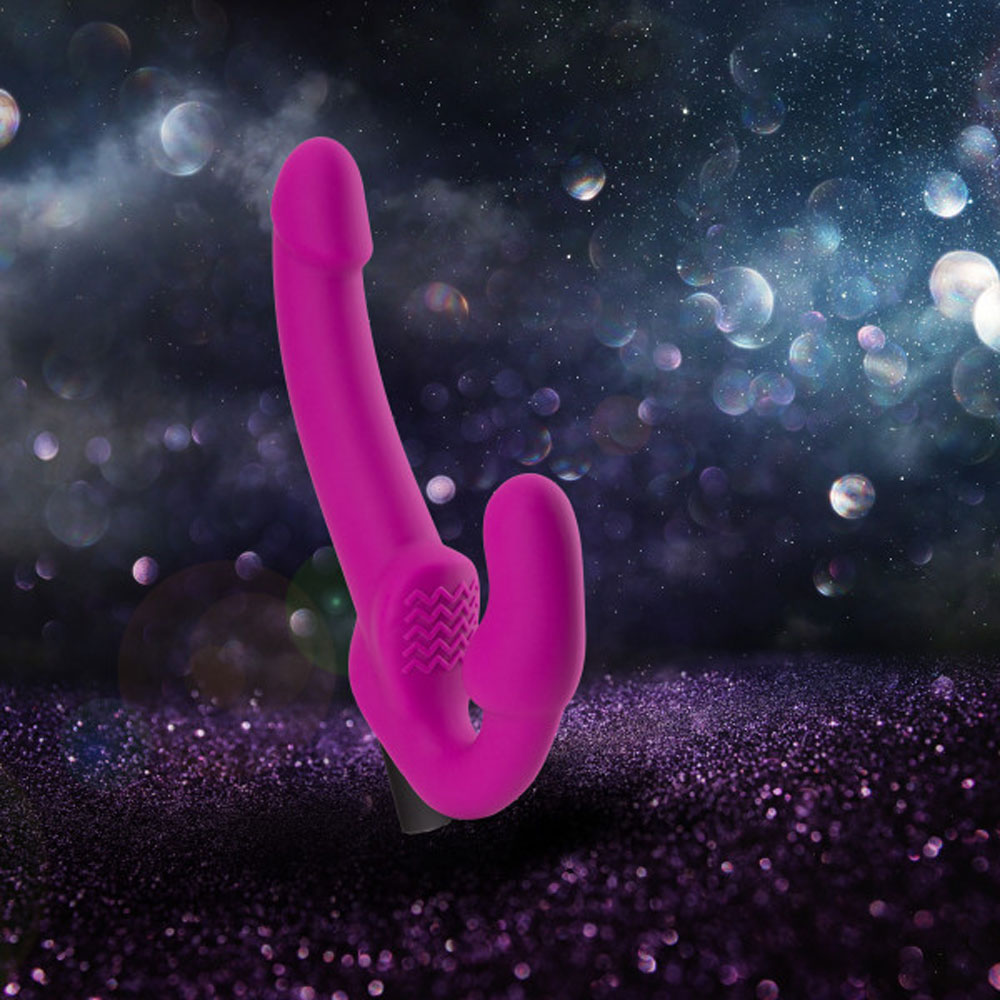 9.5 in. "Estella" Silicone Vibrating Strapless Dildo
