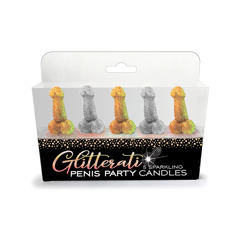 Glitterati Penis Party Sparkling Candles 5-Pack (76875) | SlipDix.com