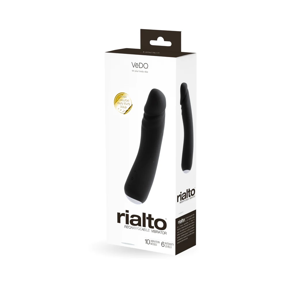 7.5 Inch VeDO Rialto Realistic Vibrator Black Pearl
