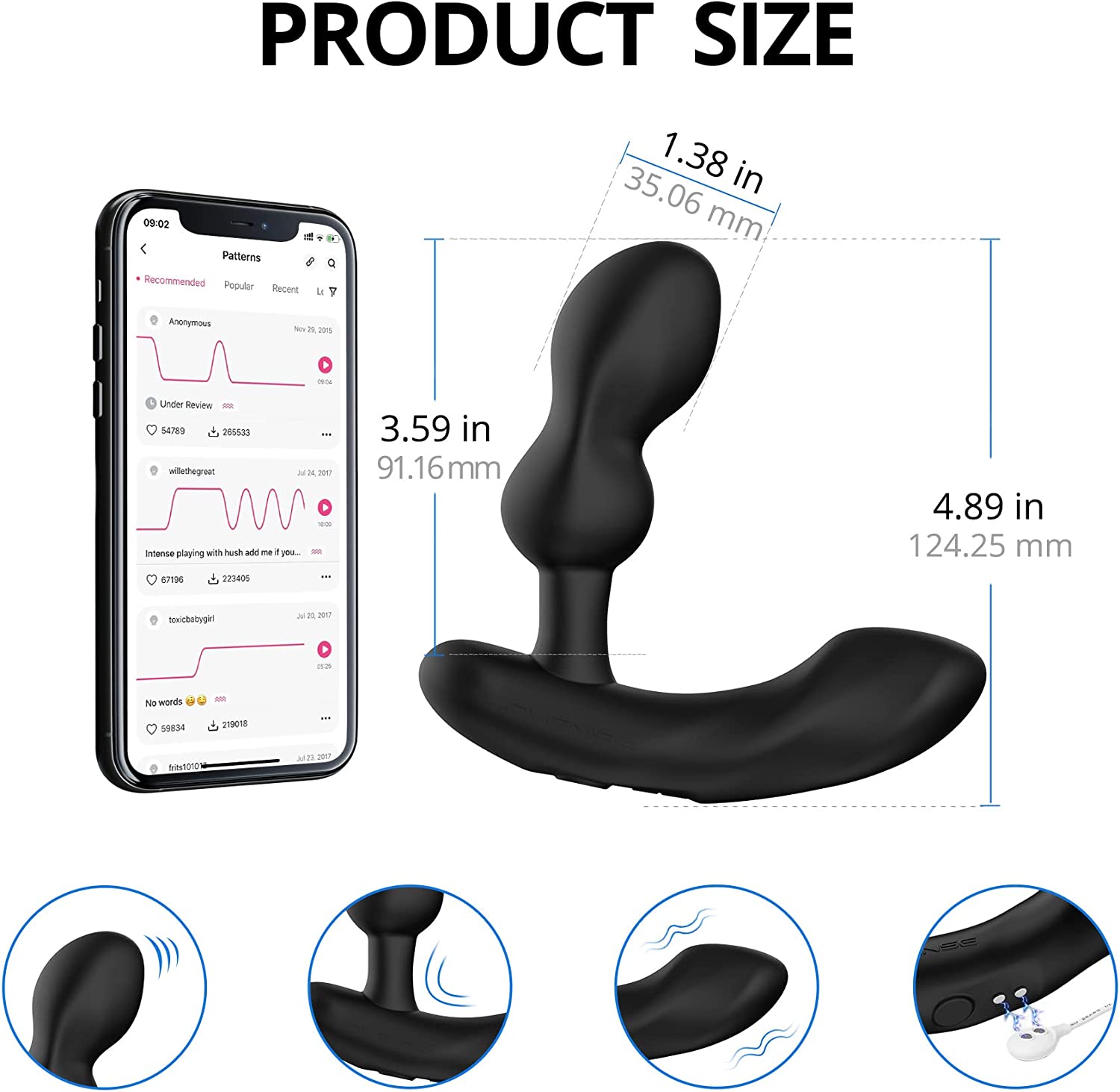 Lovense Edge 2 Bluetooth Remote-Controlled Prostate Massager