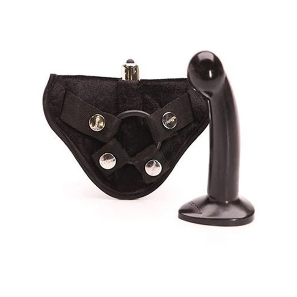 Tantus Sport 5.5 Inch Vibrating Silicone Dildo & Strap-On Harness Kit Onyx