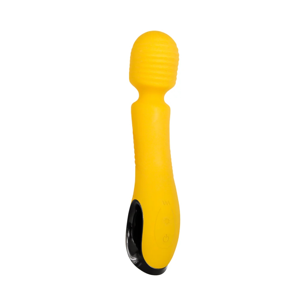 Yellow Silicone Wand Vibrator with Turbo Boost