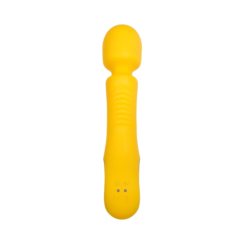 Yellow Silicone Wand Vibrator with Turbo Boost