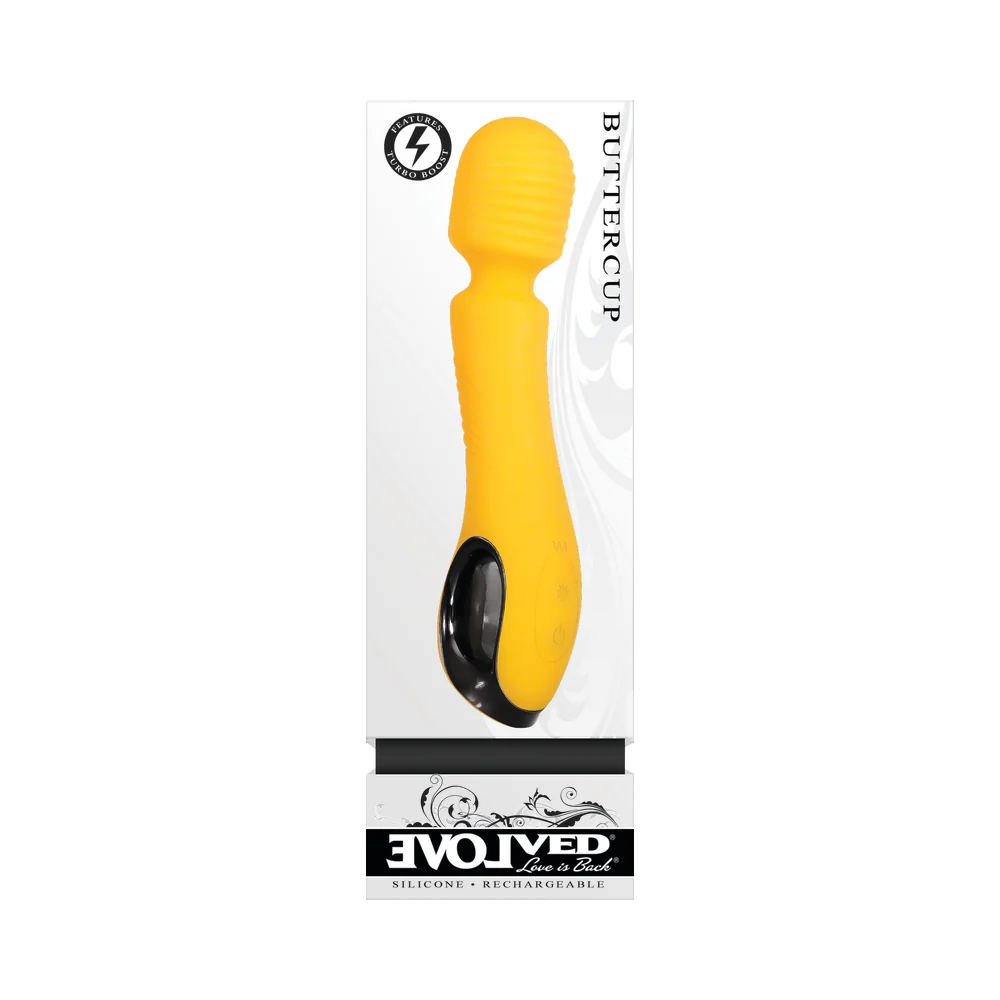 Yellow Silicone Wand Vibrator with Turbo Boost