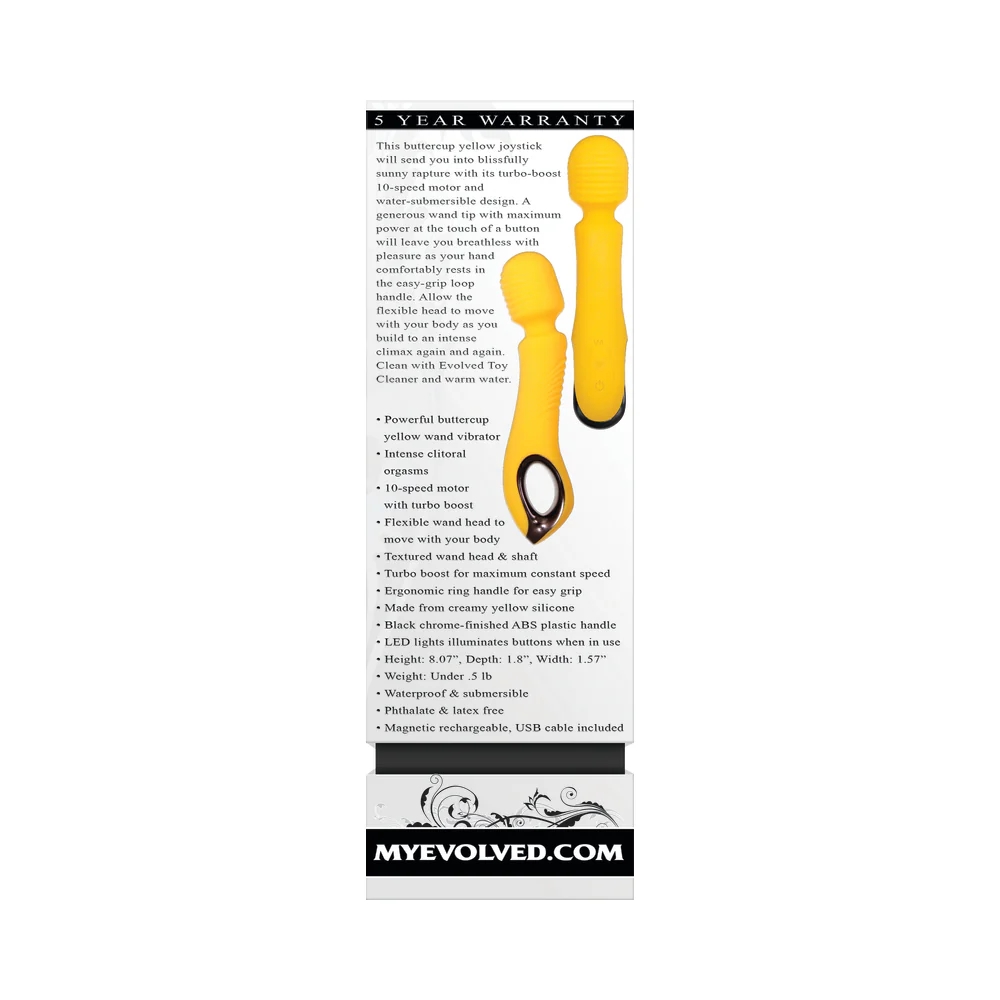 Yellow Silicone Wand Vibrator with Turbo Boost