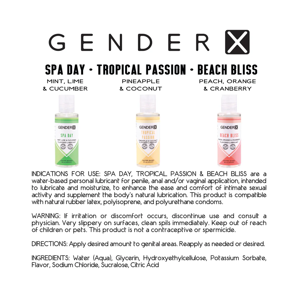 Gender X Flavored Lube Travel 3-Pack (78189) | SlipDix.com