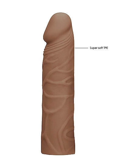 Penis Sleeve Extender Realistic Veiny 7 in. Tan
