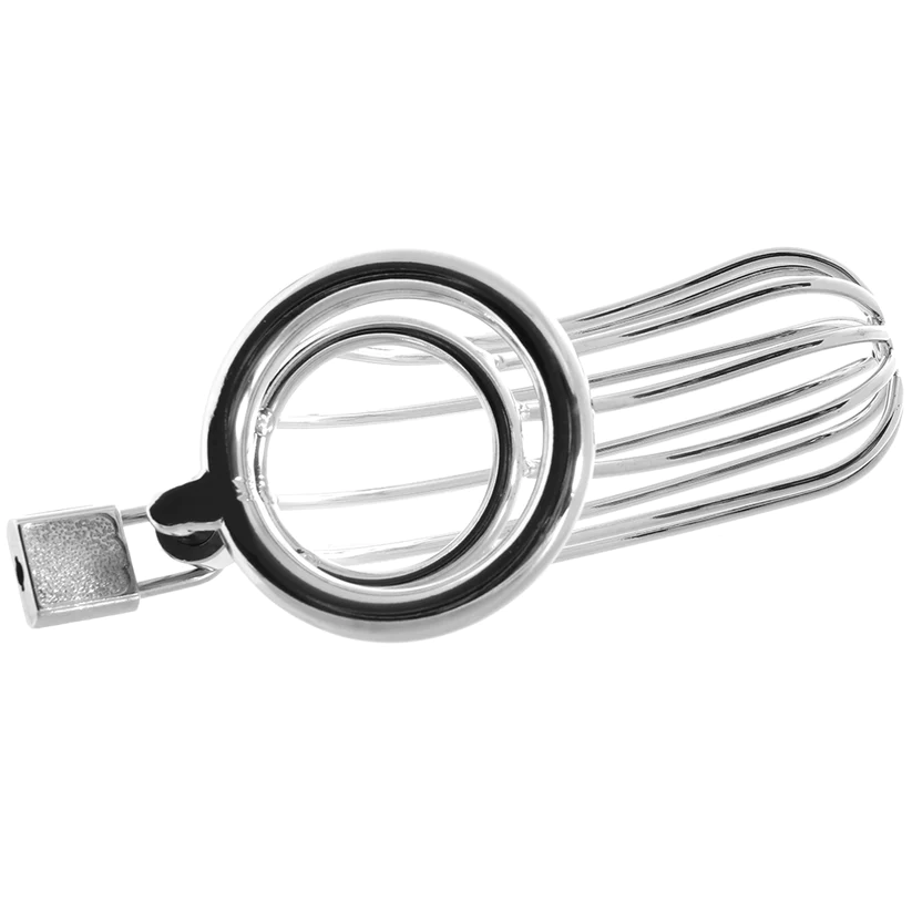 Blue Line Prisoner Cock Cage Silver