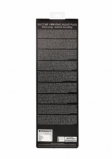 Ouch! Urethral Sounding Extra Long Silicone Vibrating Bullet Plug Black