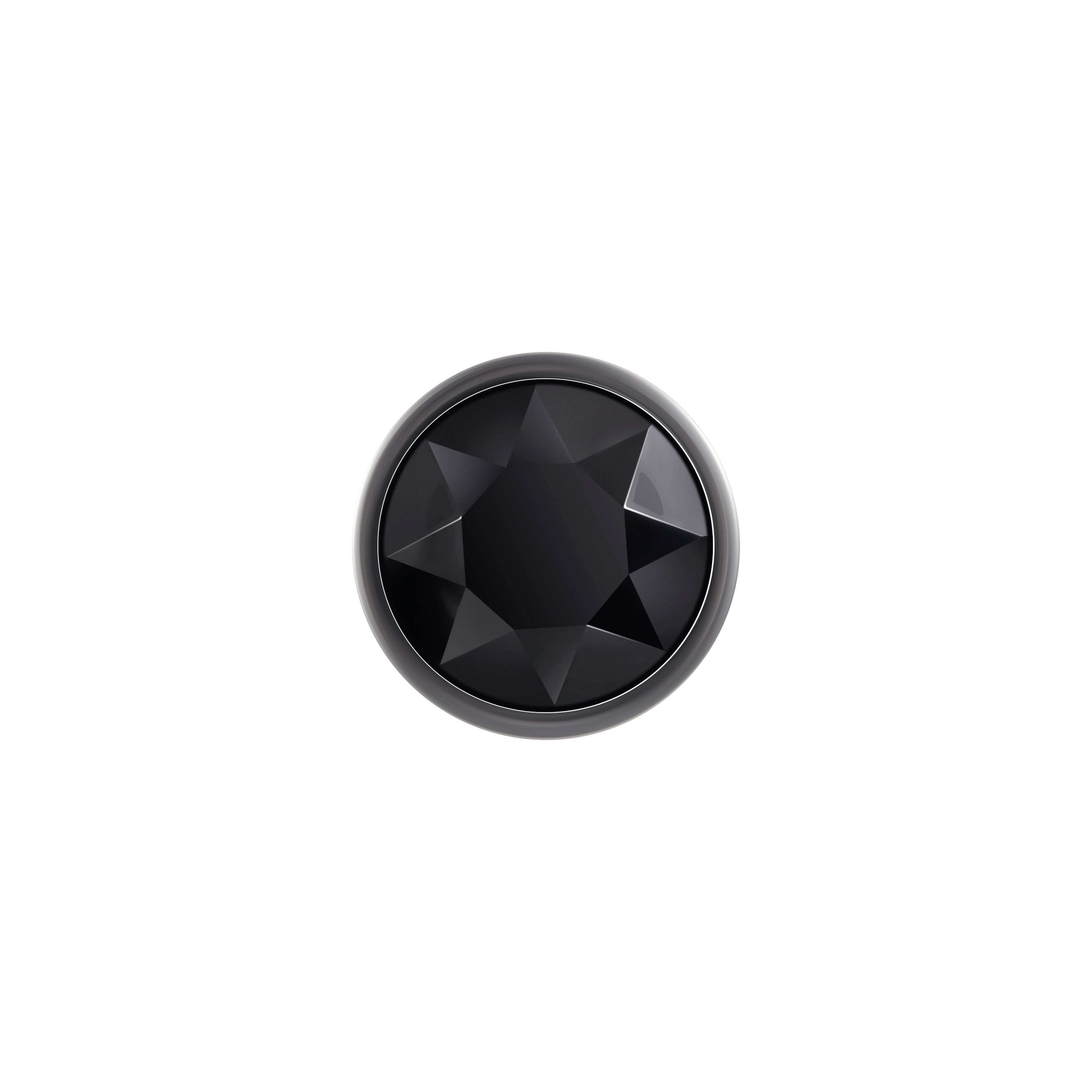 Anal Metal Butt Plug with Black Gem Small