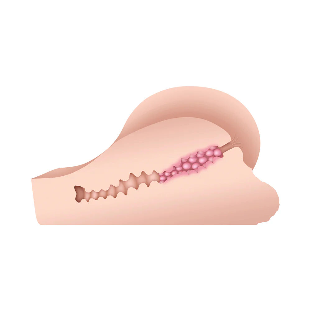 Realistic Male Ass Stroker with Balls Beige