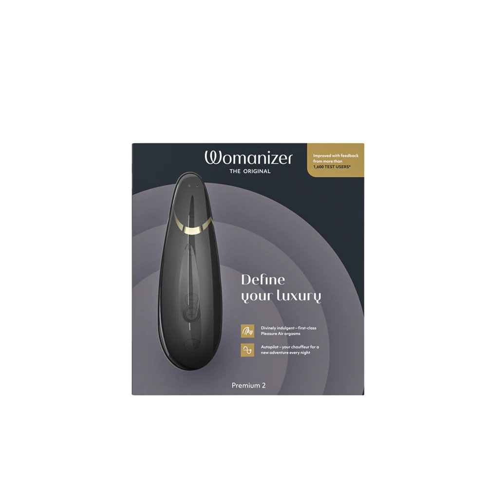 Womanizer Premium 2 Silicone Luxurious Pleasure Air Clitoral Stimulator Black