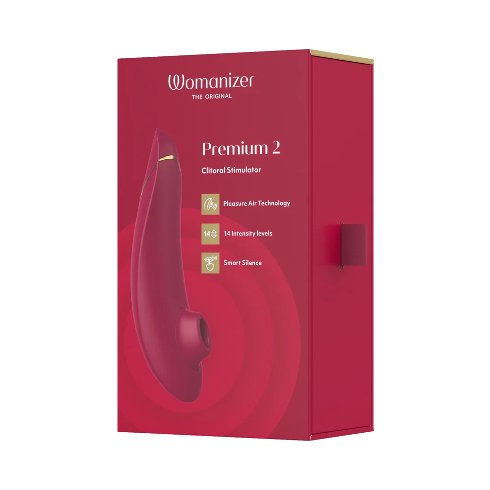 Womanizer Premium 2 Pleasure Air Clitoral Stimulator Bordeaux