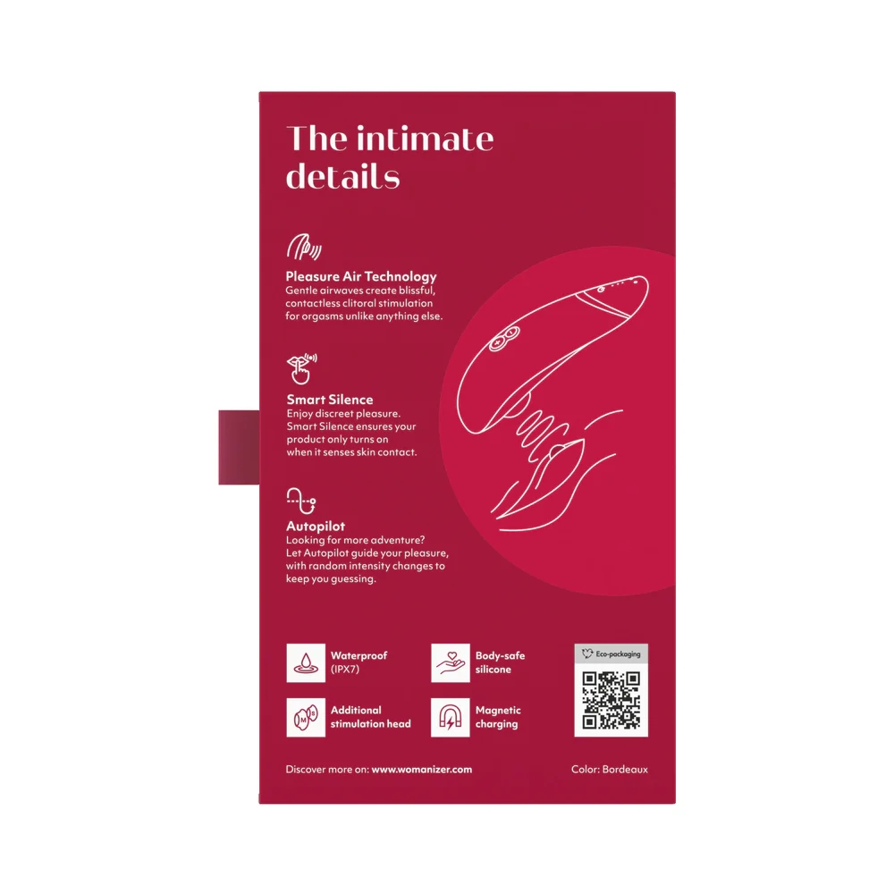 Womanizer Premium 2 Pleasure Air Clitoral Stimulator Bordeaux
