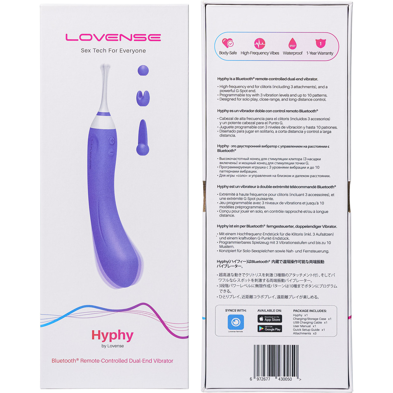 Lovense Hyphy Bluetooth Dual-Ended G-Spot Vibrator & Clitoral Stimulator
