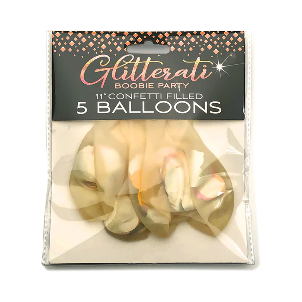Glitterati Boobie Party Confetti Balloons 5-Pack (80726) | SlipDix.com