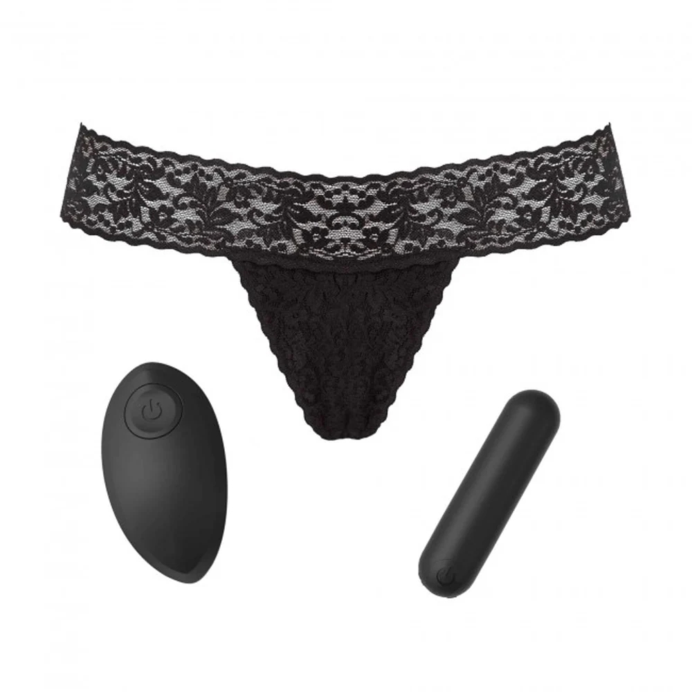 Love to Love Secret Panty 2 Rechargeable Vibrating Panty Set With Remote Black Onyx (box) (81244) | SlipDix.com