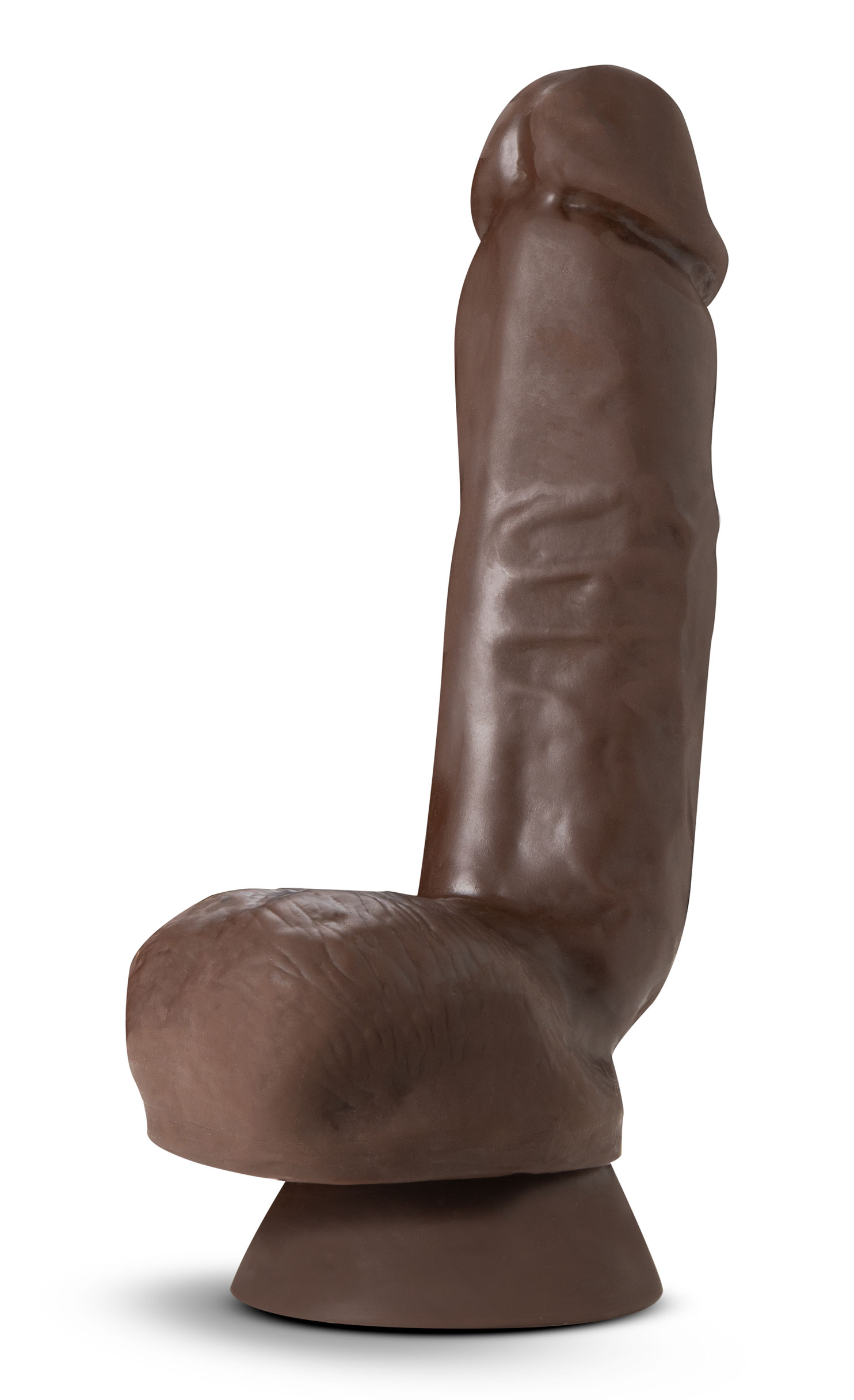 8 in. Realistic Triple Density Posable Dildo with Balls Brown
