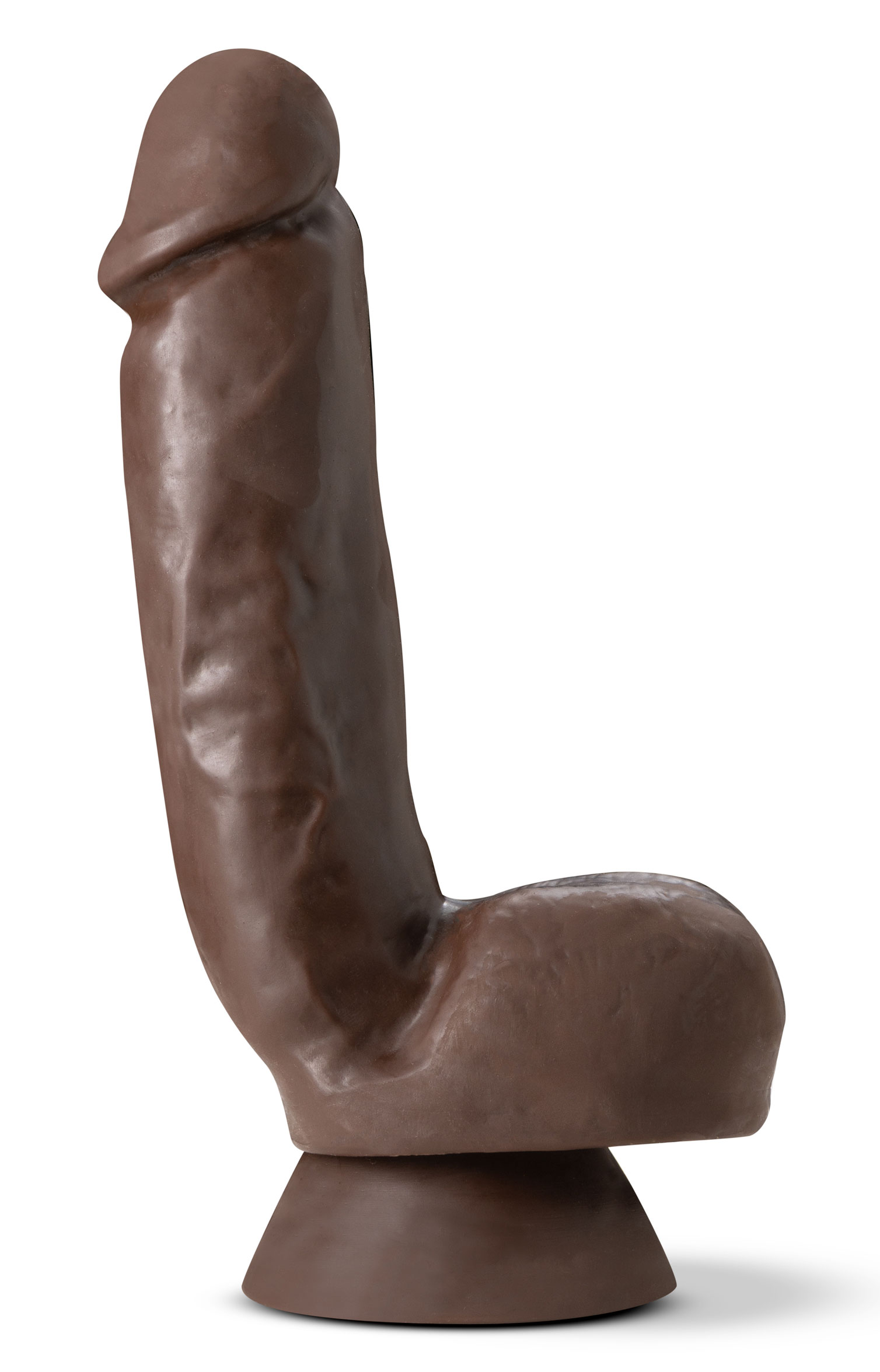 8 in. Realistic Triple Density Posable Dildo with Balls Brown