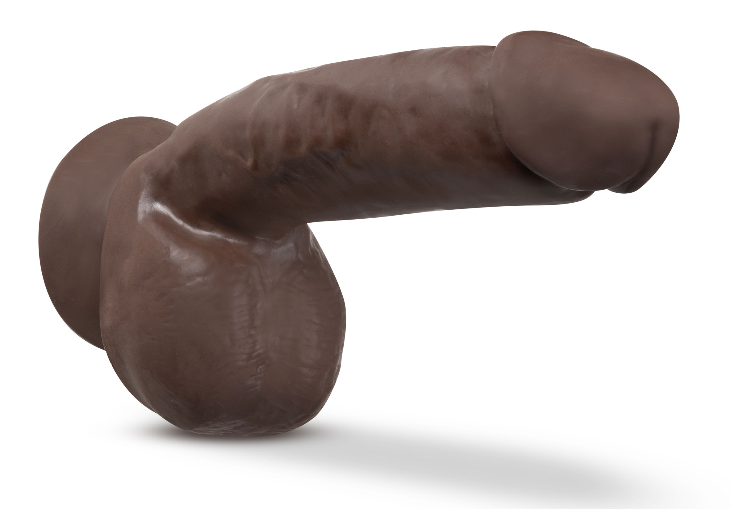 8 in. Realistic Triple Density Posable Dildo with Balls Brown
