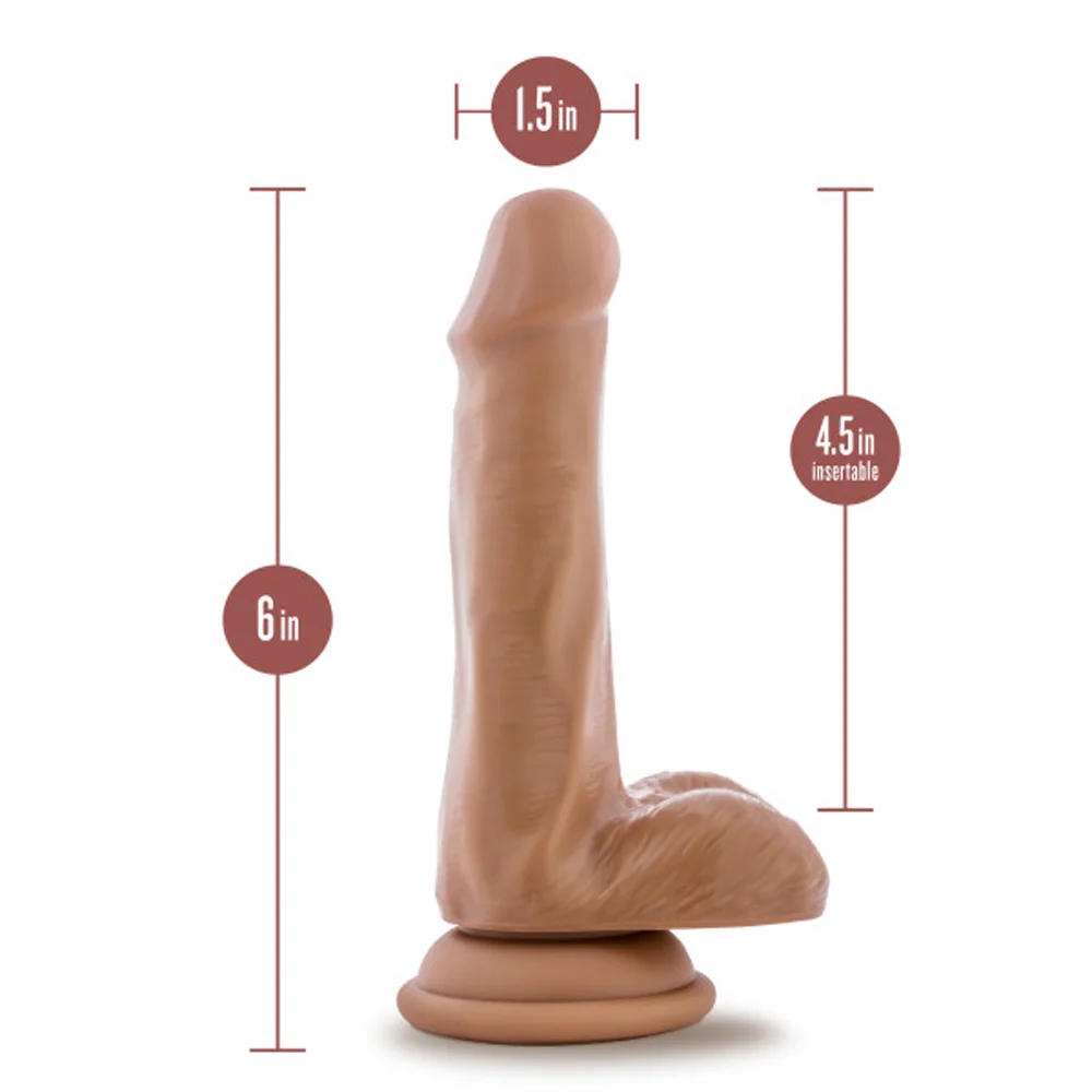 6 in. Realistic Triple Density Posable Dildo with Balls Tan