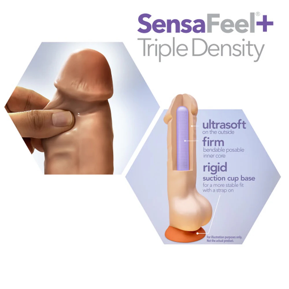 6 in. Realistic Triple Density Posable Dildo with Balls Tan