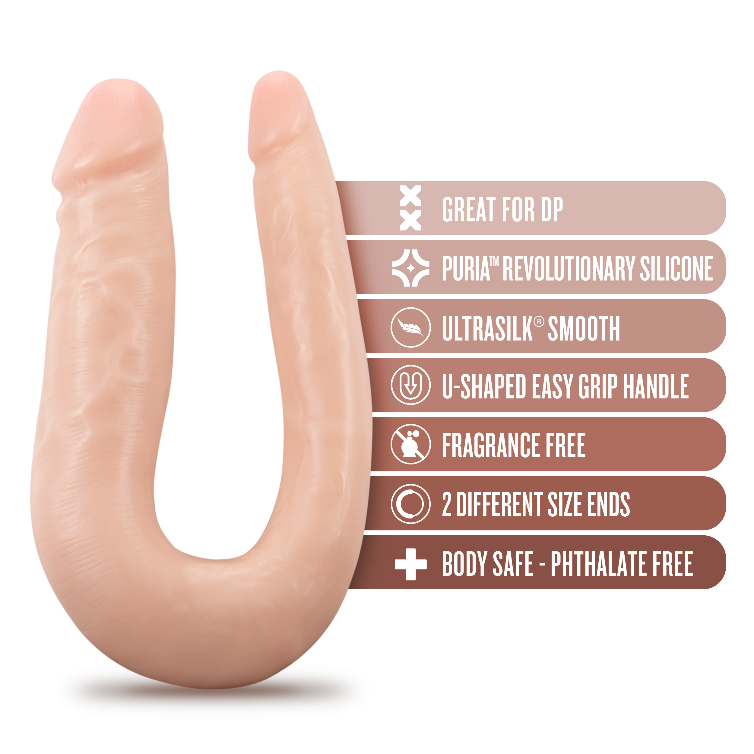 12.5 Inch Realistic Double Ended Silicone Dildo Beige