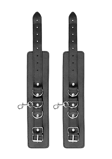 Ouch! Bonded Leather Hogtie With Hand & Ankle Cuffs Black