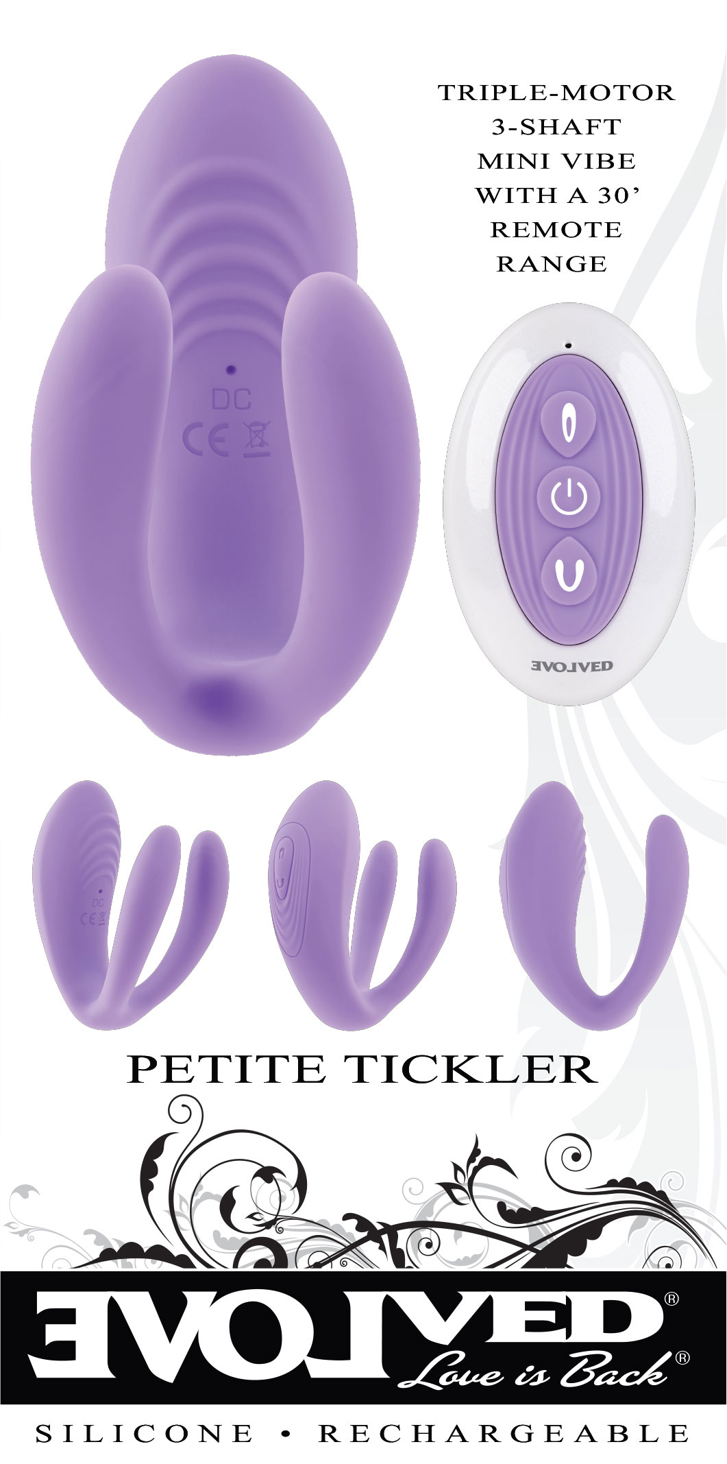 Petite Triple-Stimulation Silicone Vibrator with Remote