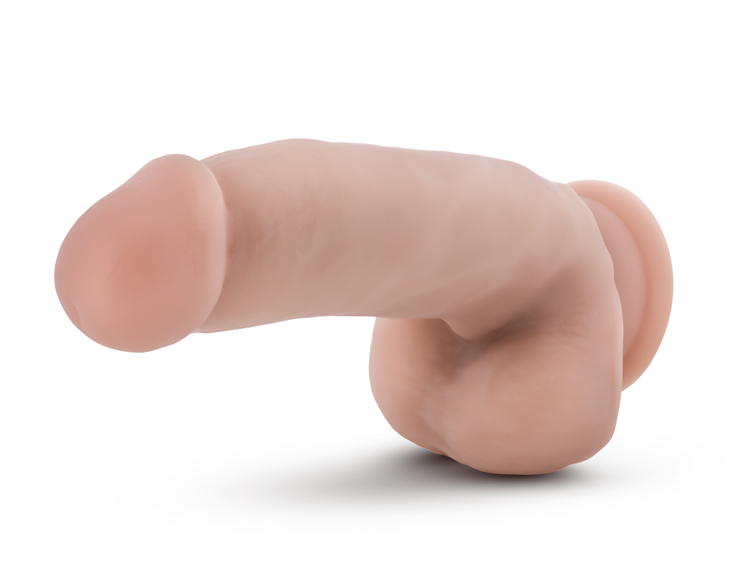 7 in. Realistic Posable Silicone Dildo with Balls Beige
