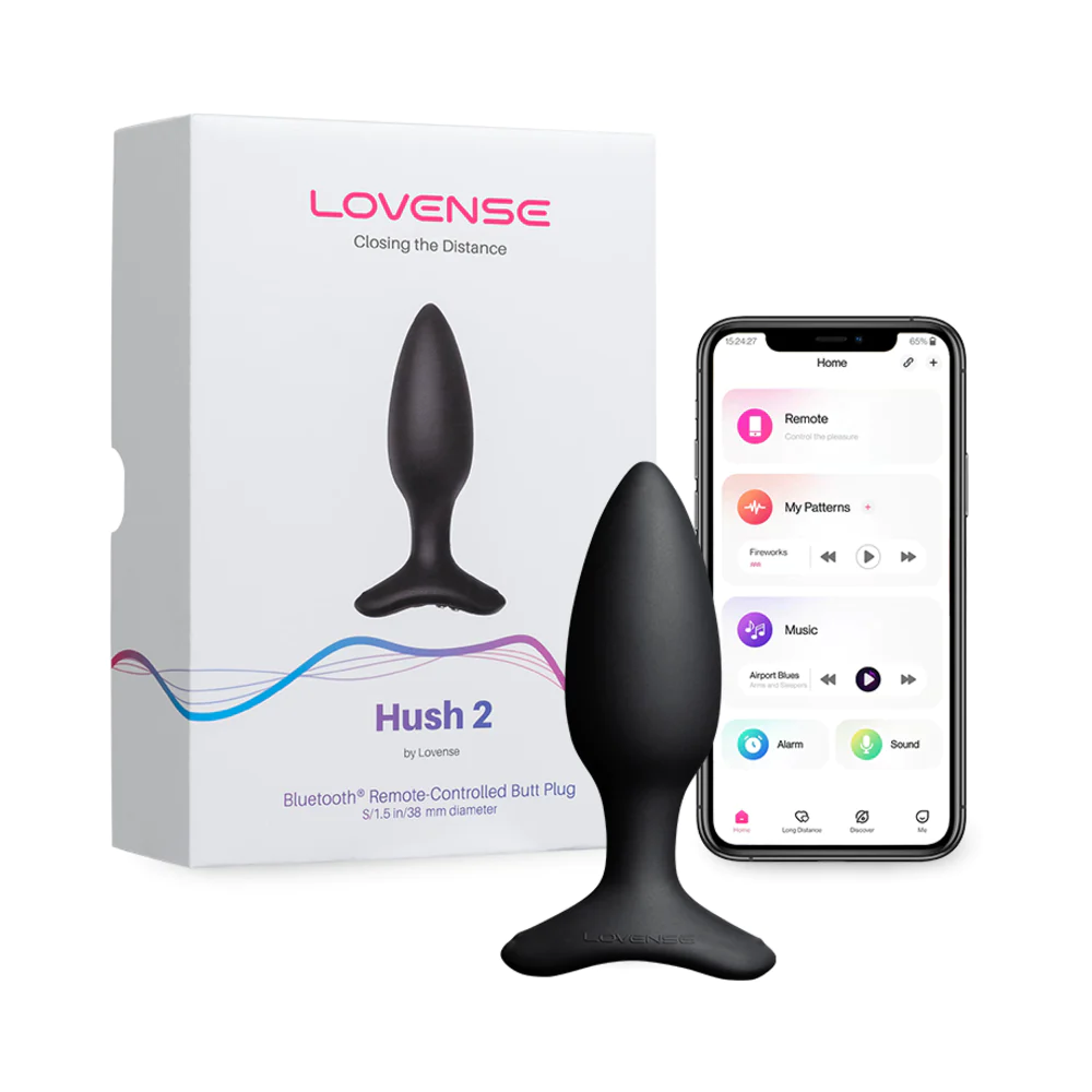 Lovense Hush 2 Bluetooth Remote-Controlled Vibrating Butt Plug S 1.5 in. (82306) | SlipDix.com