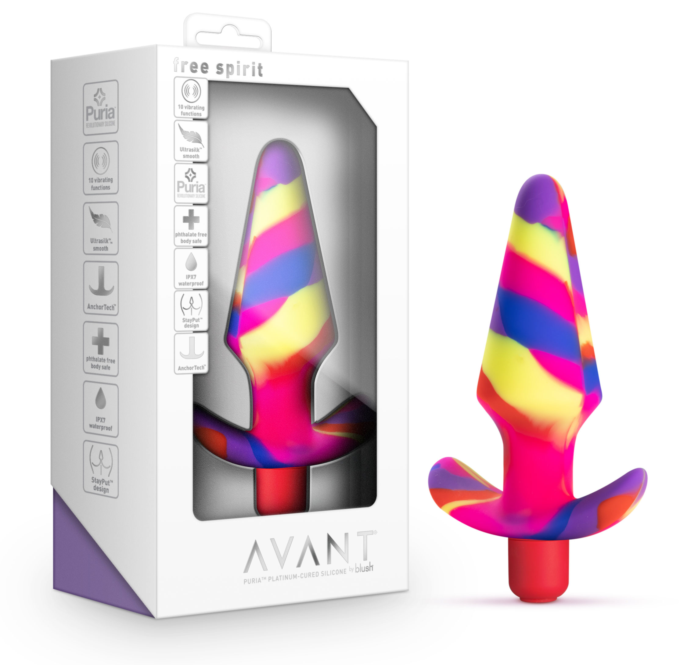 Anal Vibrating Silicone Butt Plug Free Spirit