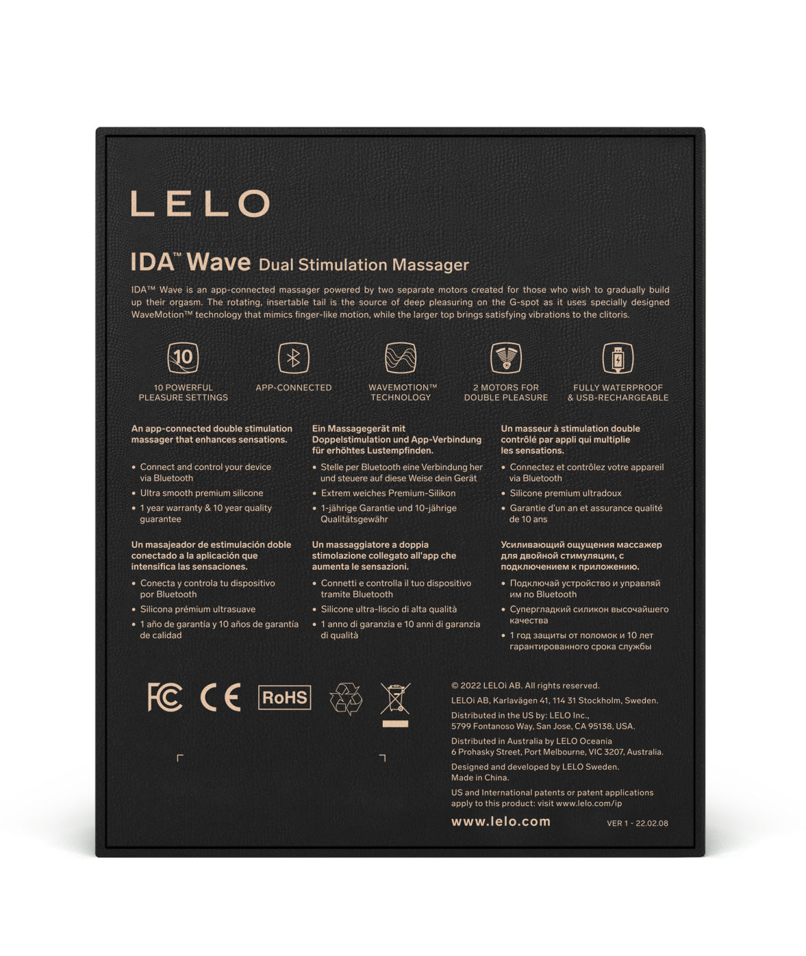 LELO IDA WAVE Dual Stimulator Coral Red