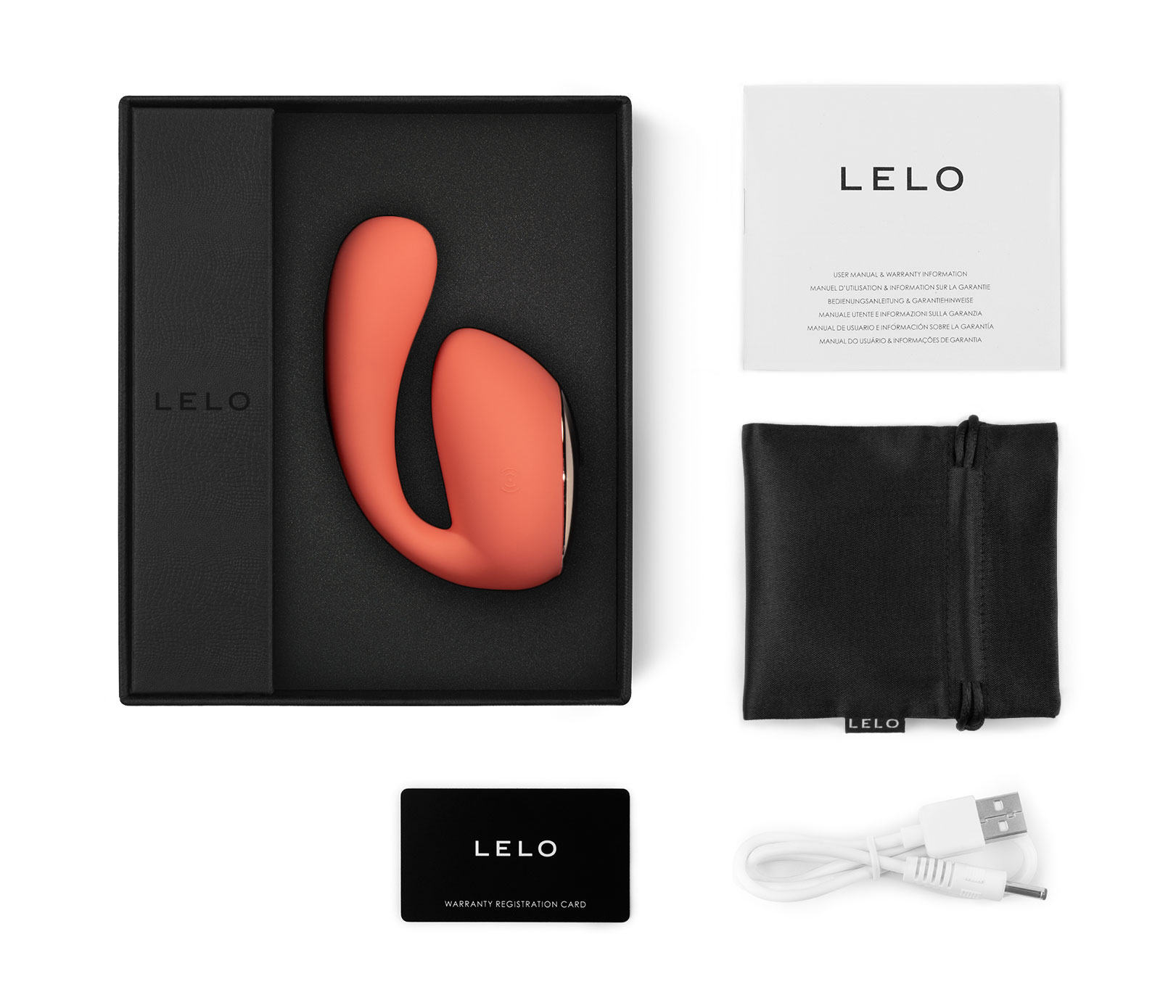 LELO IDA WAVE Dual Stimulator Coral Red
