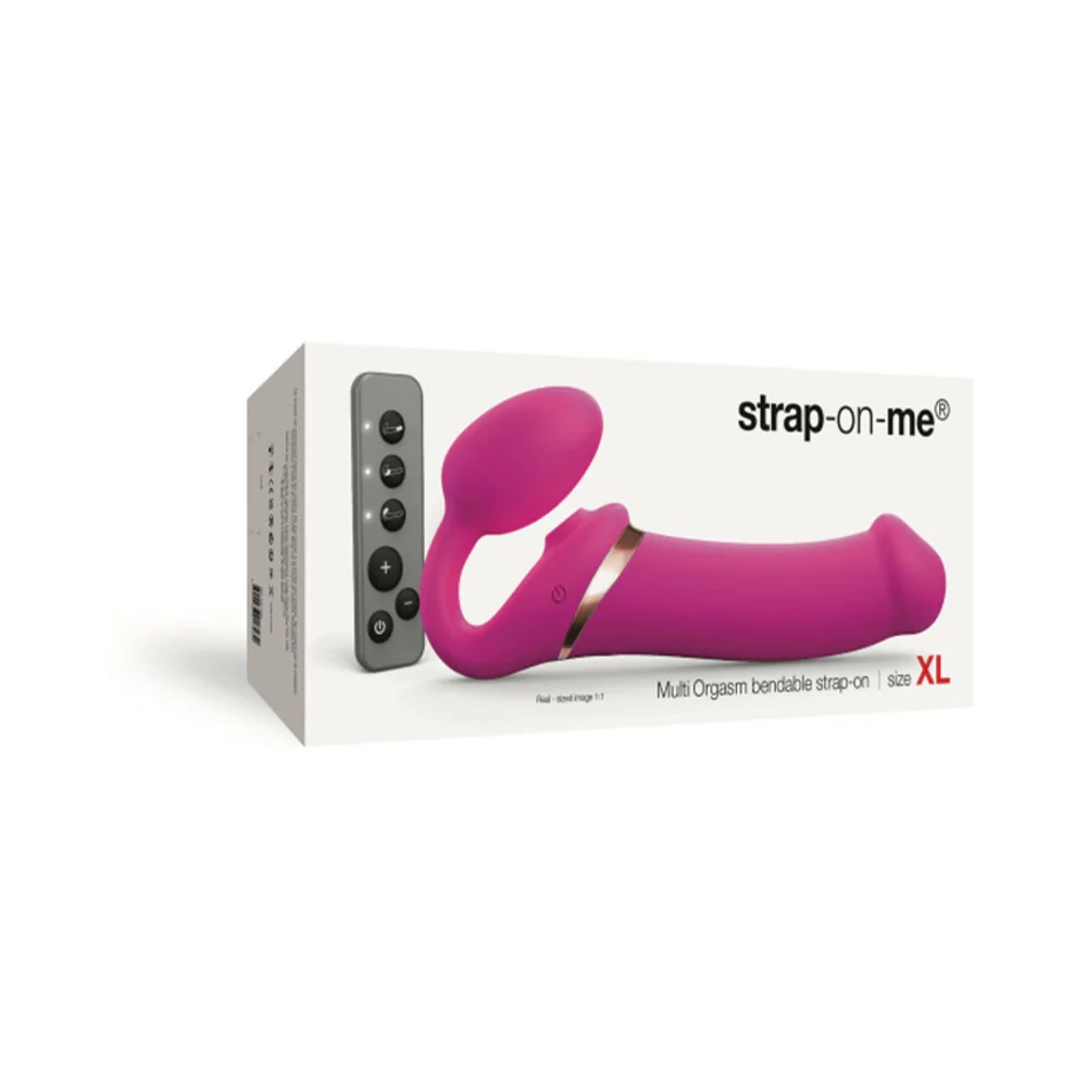 Strap-On-Me Remote-Controlled Bendable Strapless Strap-On Vibrator XL Pink