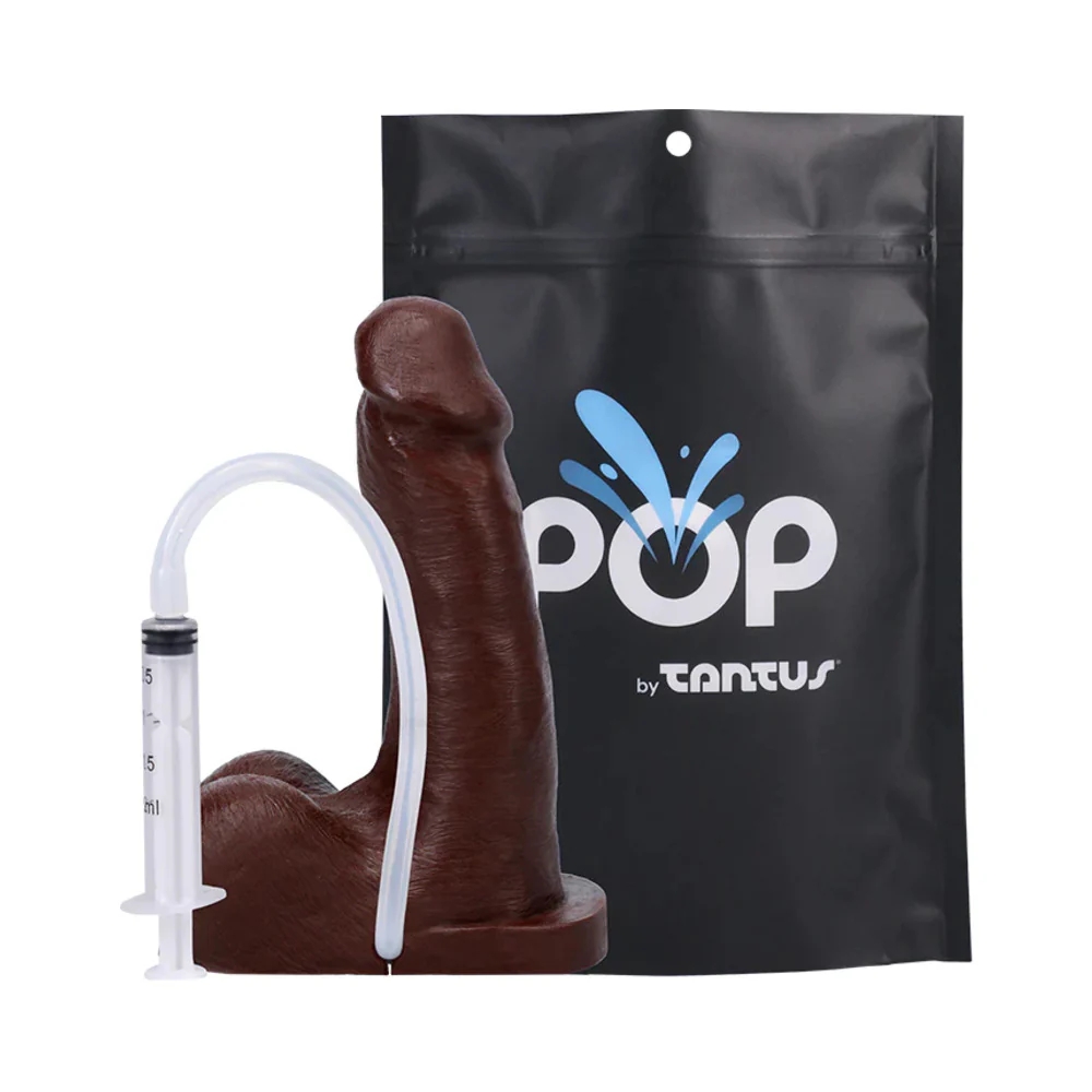 POP n' Play Squirting Packing Dildo Espresso