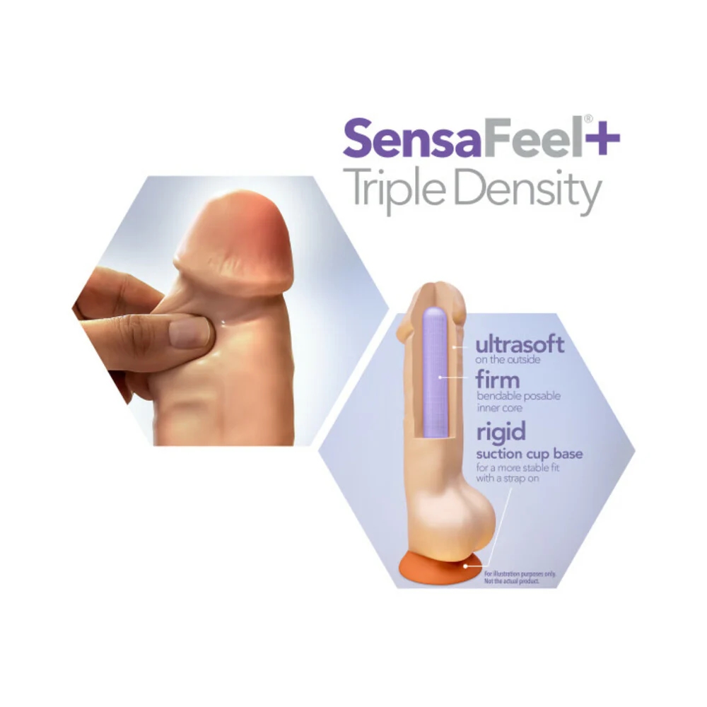 6 in. Realistic Triple Density Posable Dildo Beige