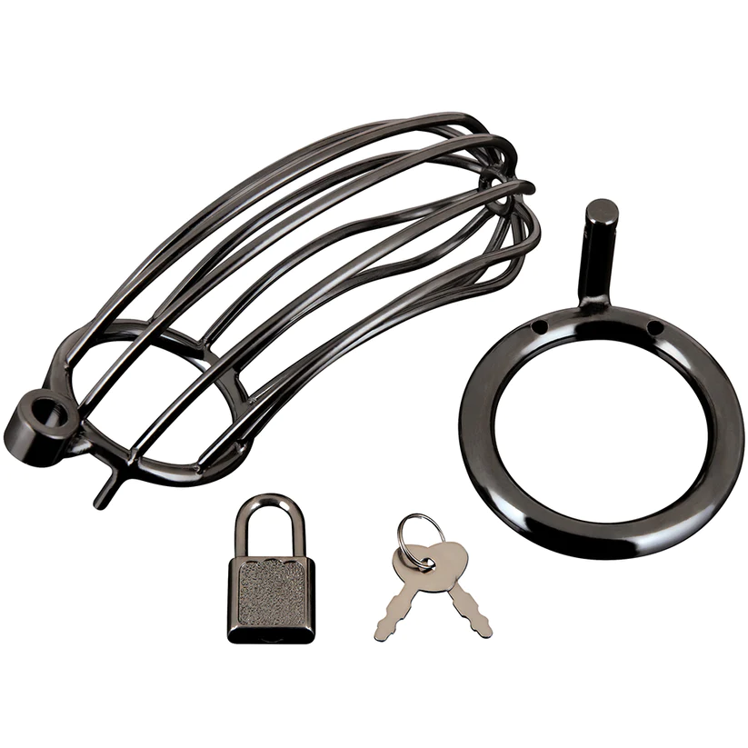 Blue Line Prisoner Cock Cage Black