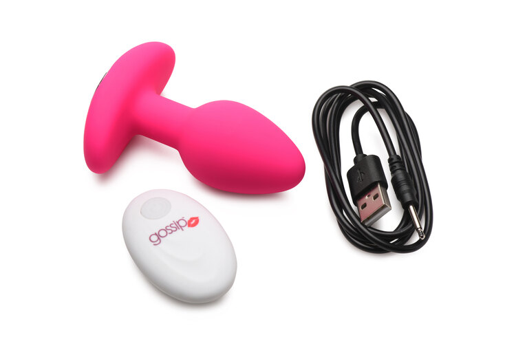 Anal Vibrating Butt Plug with Remote Magenta